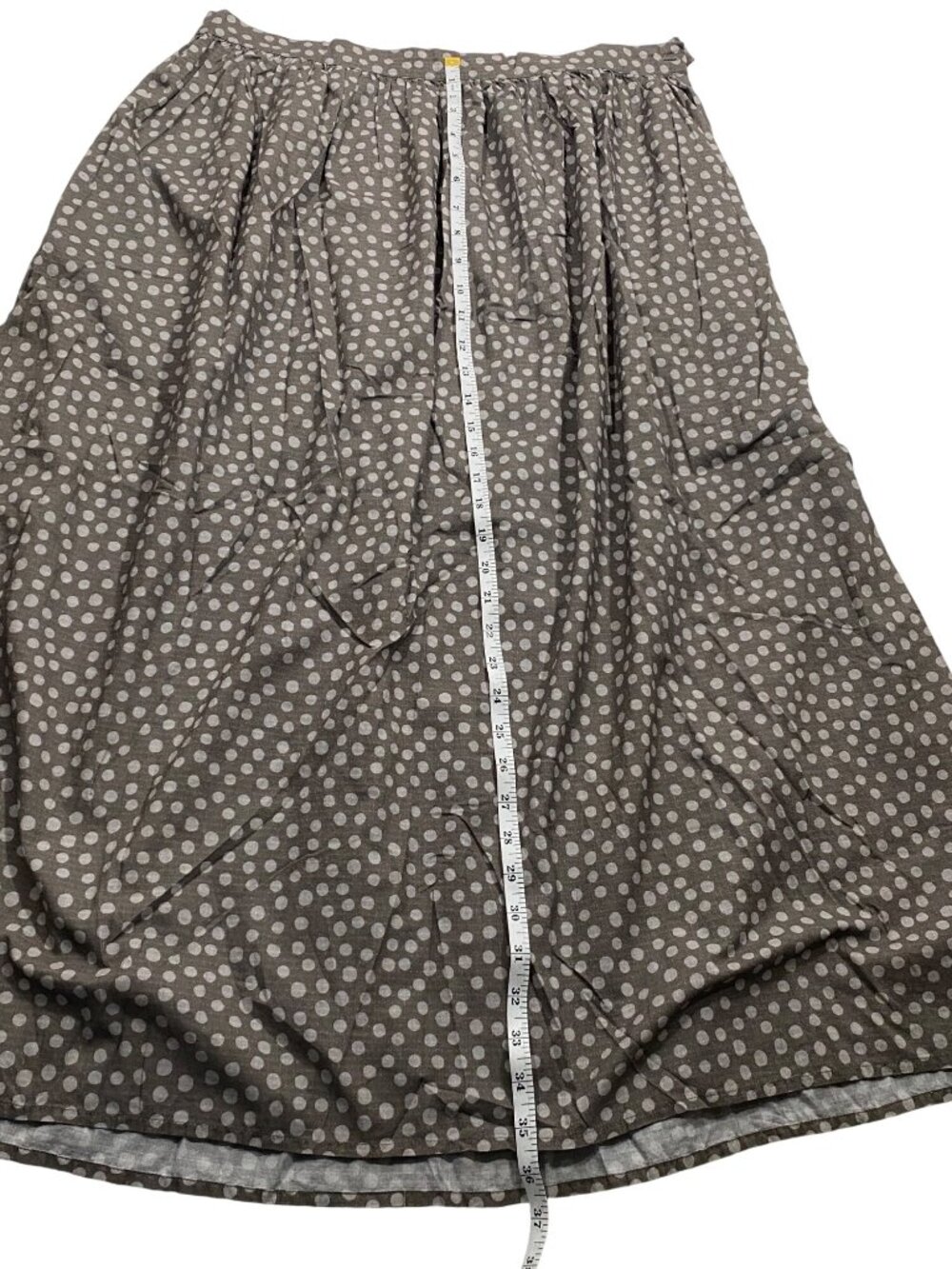 Gudrun Sjödén Gray Polka Dot Organic Cotton Maxi Skirt With Elastic Waist Size L - Picture 10 of 10